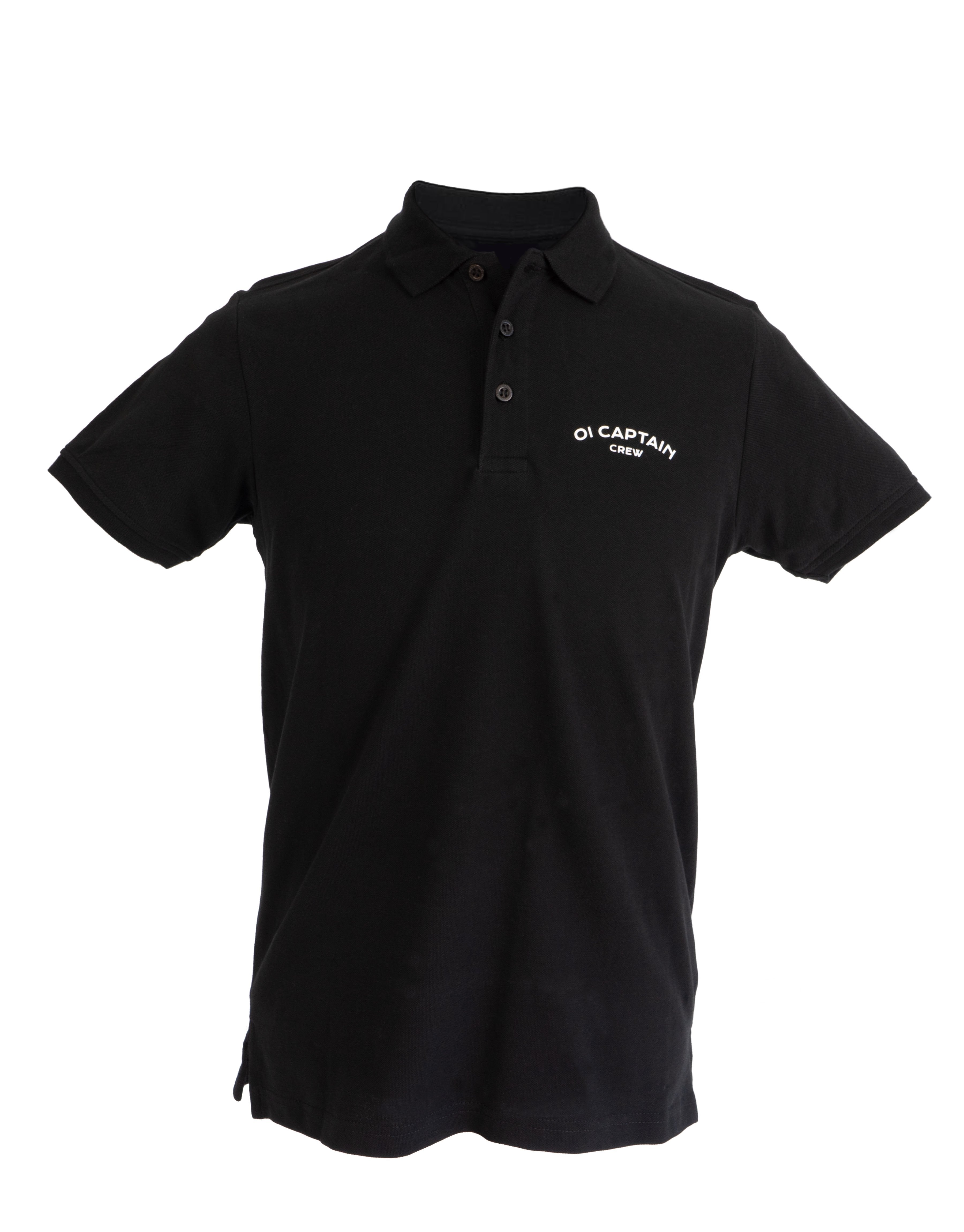 FULL THROTTLE Men s Black Polo Shirt Oi CAPTAIN