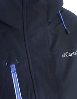 Invest in statement outerwear this season with the Caravela Waterproof Shell Jacket.   Perfectly fusing classic contemporary fashion and functionality, this must-have waterproof functional shell jacket is constructed with high abrasion resistant fabric on elbows and lower back. Zip under armhole for better ventilation. Sleeve pocket, front pocket, chest pocket and inner pocket. Quality vinyl heat pressed Oi Captain logo on front chest and latitude and longitude graphic on back.