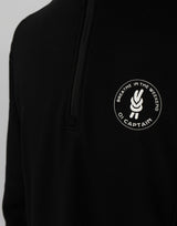 Weekend Edition is your essential half zip knit sweater, perfect for the transeasonal weather.  Designed to wear easily, with sweatshirt style comfort, with zip half done for a complementing, effortless look. Half Zip with high neckline, side zipper pockets and top stitching throughout.  Quality vinyl heat pressed Oi Captain logo on front chest "Breathe in the Weekend", Oi Captain, Anchor and latitude, longitude graphic on back.